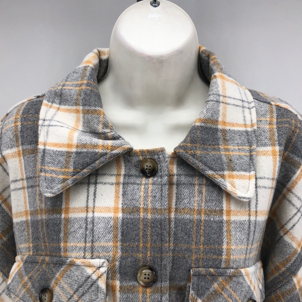 New In Front Button Multi-Colored Plaid Jacket Si… - image 4